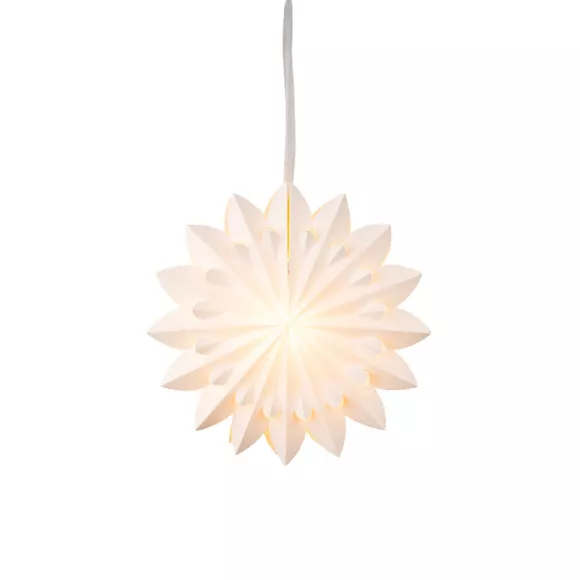 Hangende papieren LED-lamp (D40 cm) Origami Floralia Wit
