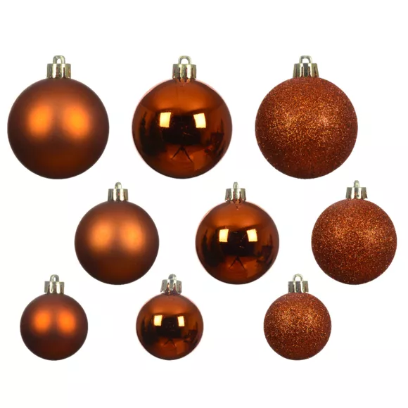 Lote de 30 bolas de Navidad surtidas Alpine Calabaza