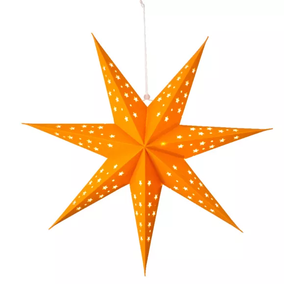 Heldere ster om op te hangen (H60 cm) Origami Stella Amber en warm wit