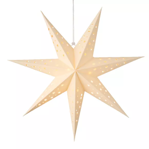 Op te hangen lichtster (H60 cm) Origami Stella Wit en warm wit