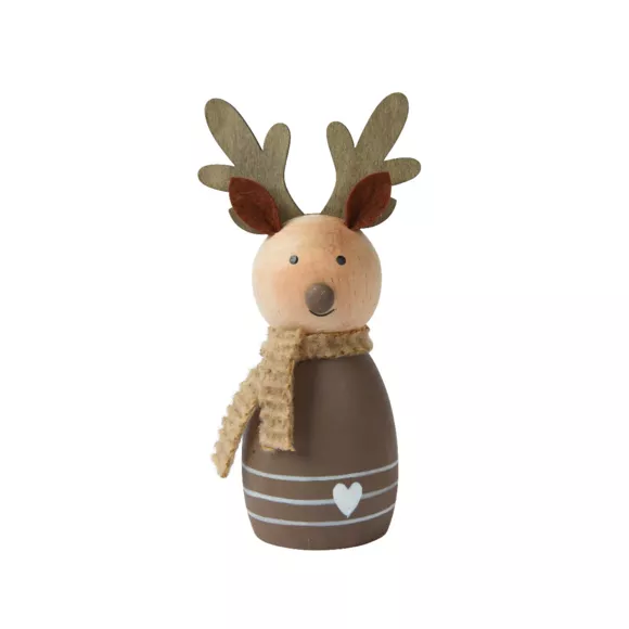 Houten Kerst rendier om neer te zetten (H15 cm) Sweet Denver Bruin