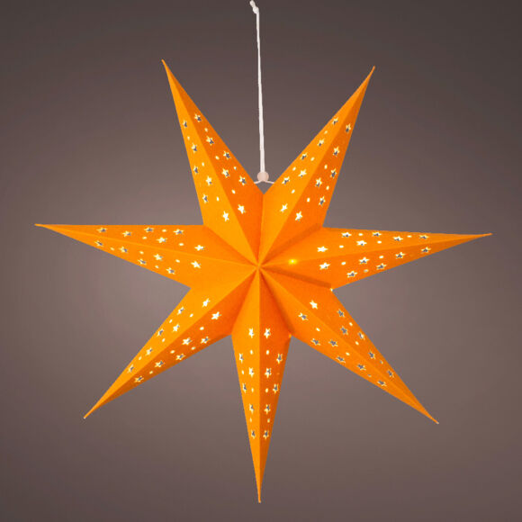 Heldere ster om op te hangen (H40 cm) Origami Stella Amber en warm wit