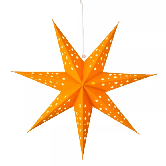 Etoile lumineuse à suspendre (H40 cm) Origami Stella Ambre et blanc chaud 