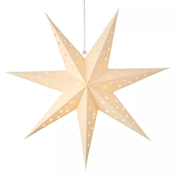 Heldere ster om op te hangen (H40 cm) Origami Stella Wit en warm wit