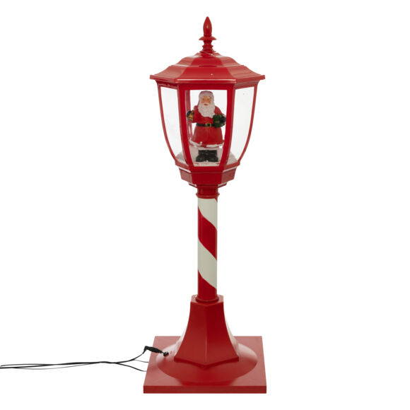 Beleuchtete Straßenlampe Weihnachten (H90 cm) Weihnachtsmann Rot 