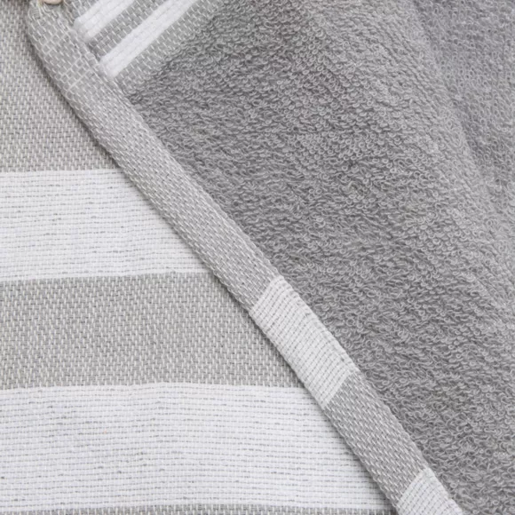 Fouta de algodón reciclado forrado con esponja (100 x 200 cm) Coralia Gris