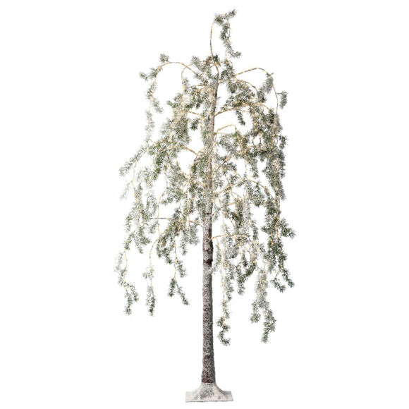 Albero luminoso 600 LED (H180 cm) Betulla innevata Bianco caldo