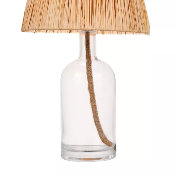 Lámpara de mesa de vidrio y cuerda (H40 cm) Haddock Beige