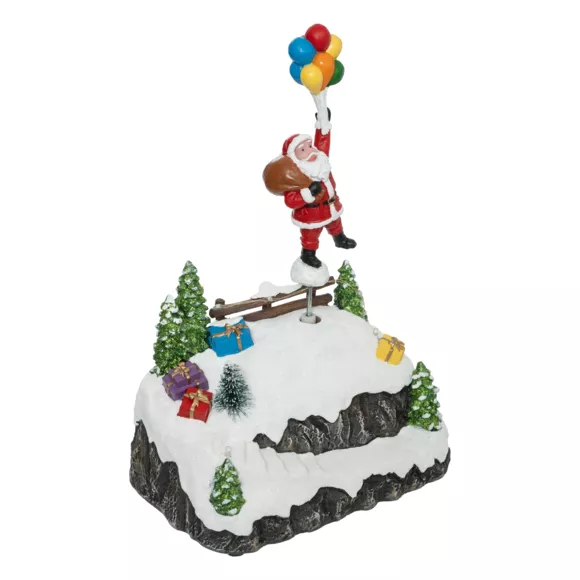 Verlicht en geanimeerd levenstafereel (H22 cm) Vertrek van de Kerstman