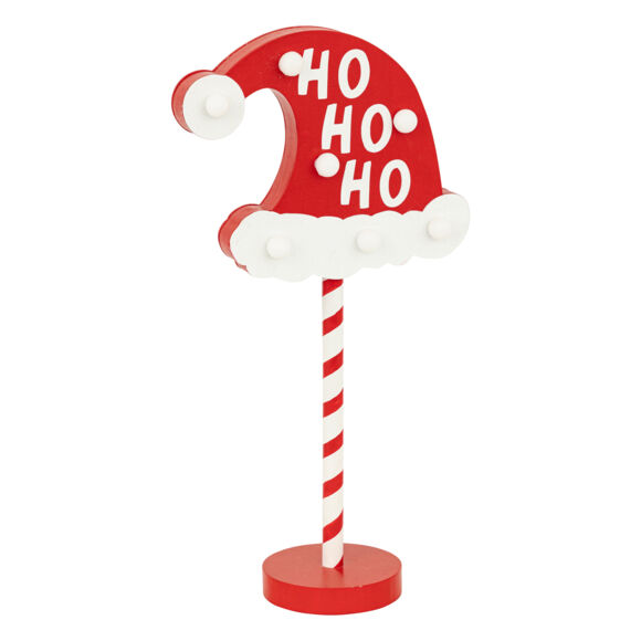 Beleuchtetes Schild batteriebetrieben (H41 cm) Ho Ho Ho Rot