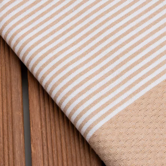 Fouta cotone riciclato (100 x 200 cm) Oceano Beige