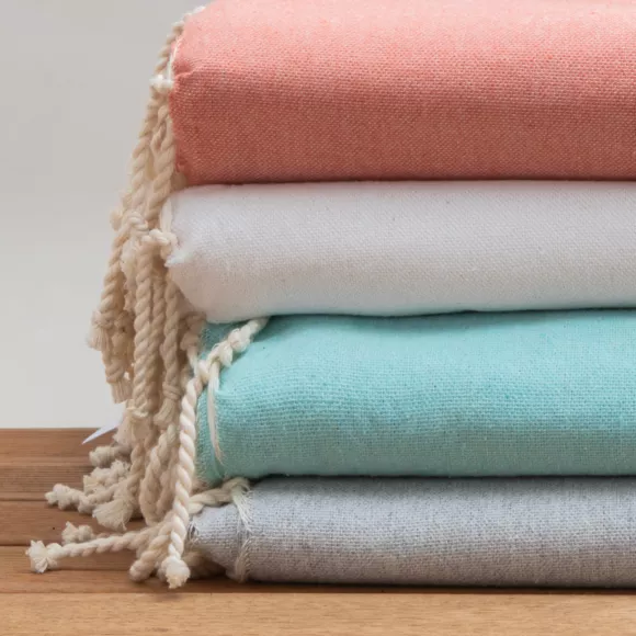 Fouta coton recyclé (200 x 200 cm) Ecume Grise