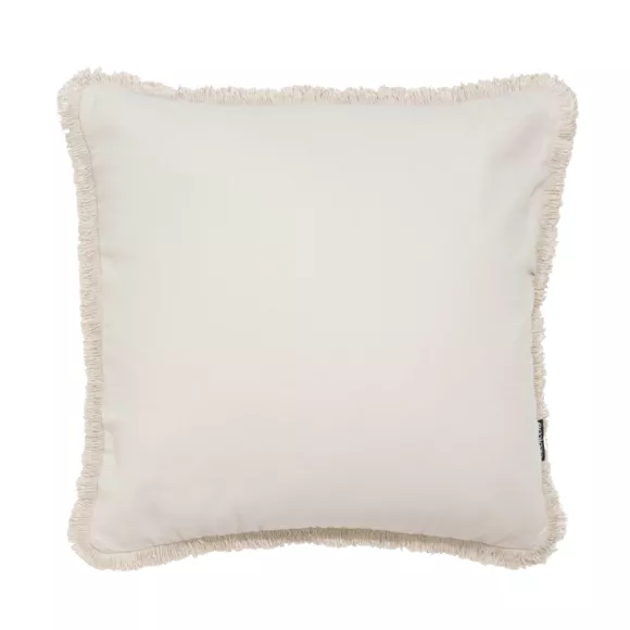 Coussin carré coton (45 x 45 cm) Pixel franges Beige