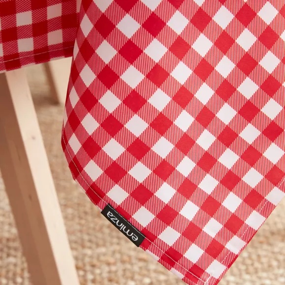Tovaglia rettangolare antimacchia (140 x 350 cm) Elise Vichy Rossa