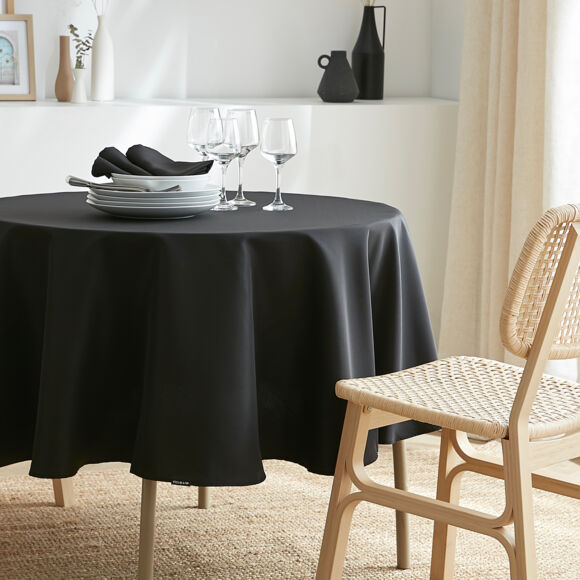 Lot de 3 serviettes de table polyester (40 x 40 cm) Elise Noires