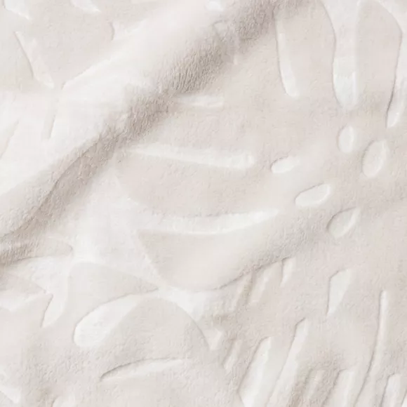 Manta suave en franela (130 x 180 cm) Flore Crudo