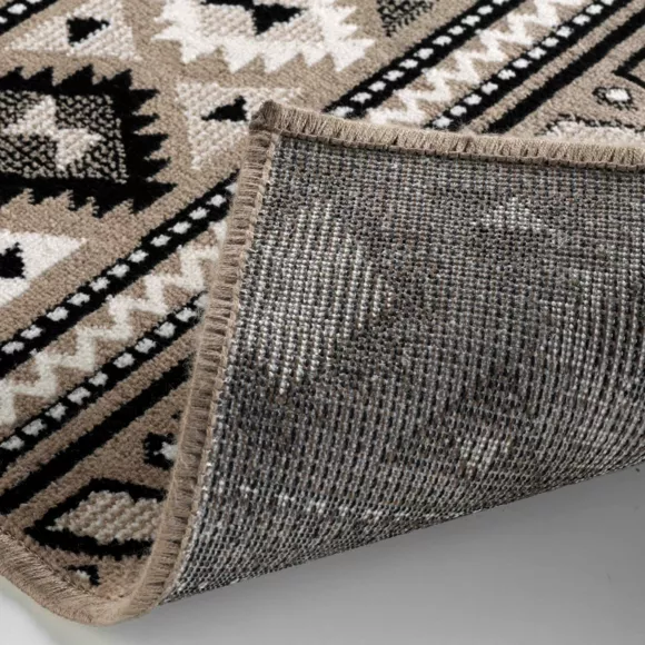 TAPIS RECTANGLE 68 x 110 CM VISCOSE TISSEE SAKARI TAUPE