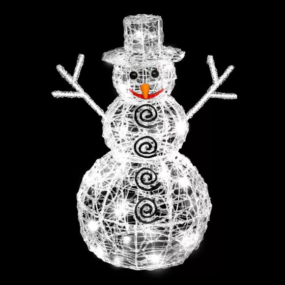 Bonhomme de neige lumineux 96 LED (H60 cm) Edmond Blanc froid