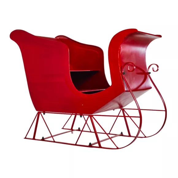 Houten Kerstman slee (H60 cm) Kerstmagie