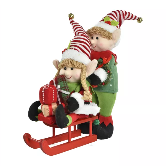 Lutins farceurs en luge (H15 cm) Les jumeaux Multicolore