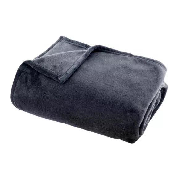 Plaid doux flanelle (125 x 150 cm) Didou Gris anthracite 
