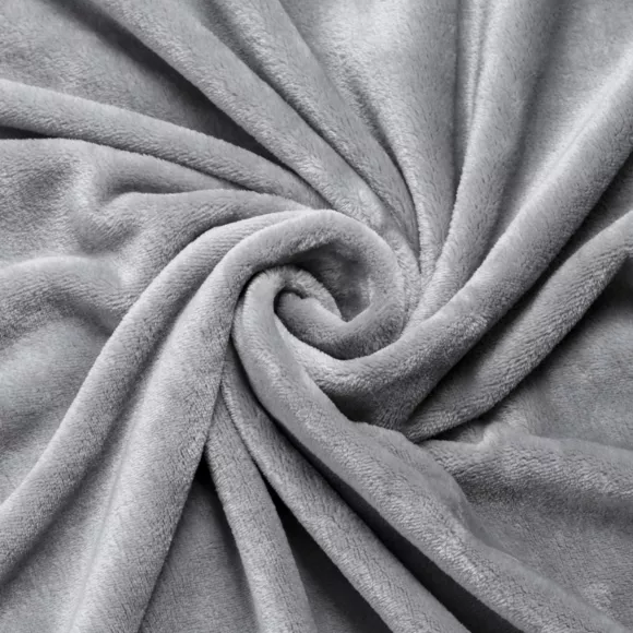 Housse de coussin carrée flanelle (60 x 60 cm) Didou Gris clair