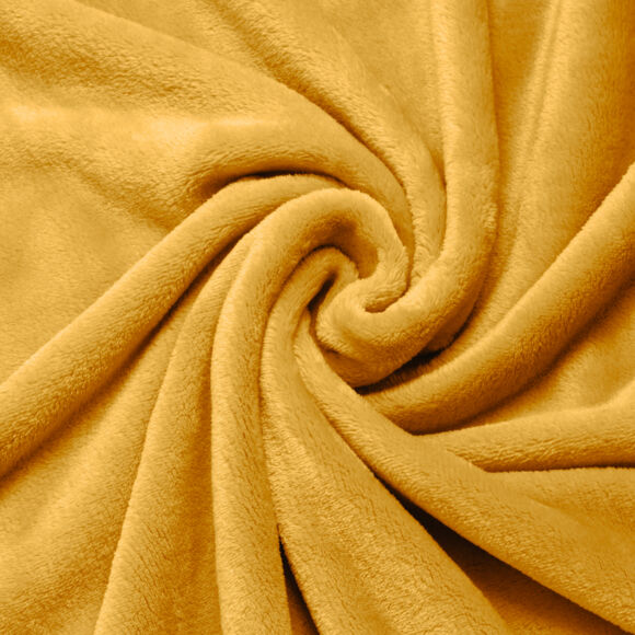 Housse de coussin carrée flanelle (60 x 60 cm) Didou Jaune moutarde