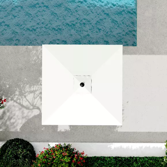 Parasol carré (L2,5 X 2,5 m) Yucatan - Aluminium et Blanc