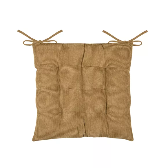 Coussin de chaise carré velours (38 x 38 cm) Dandy Camel