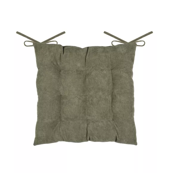 Coussin de chaise carré velours (38 x 38 cm) Dandy Vert kaki
