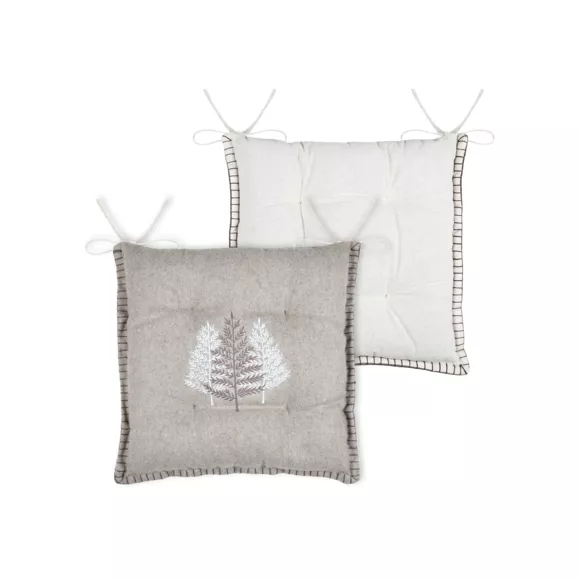 Coussin de chaise carré velours (38 x 38 cm) Landry Beige