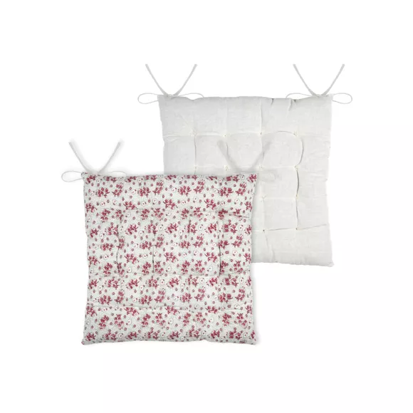 Coussin de chaise carré coton (38 x 38 cm) Ginny Rose