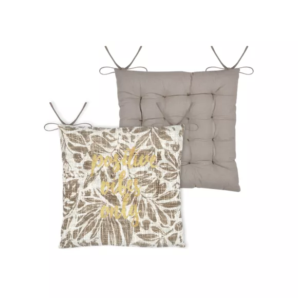 Coussin de chaise carré coton (38 x 38 cm) Hemera Taupe