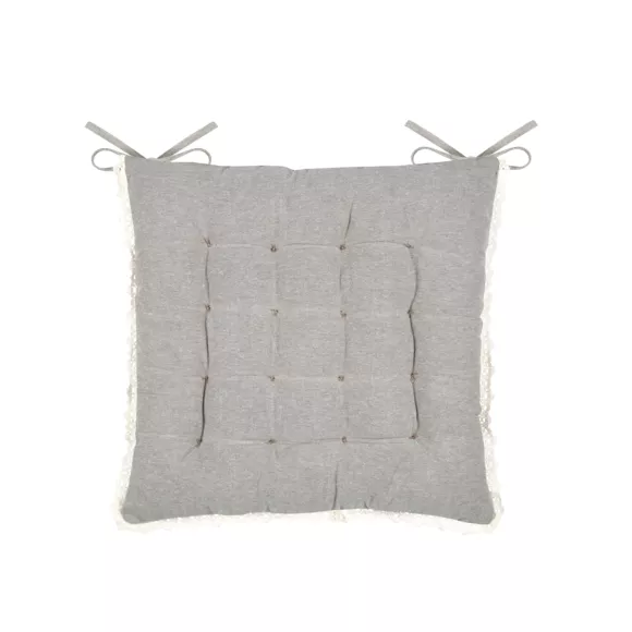 Coussin de chaise carré coton (38 x 38 cm) Clarine Beige