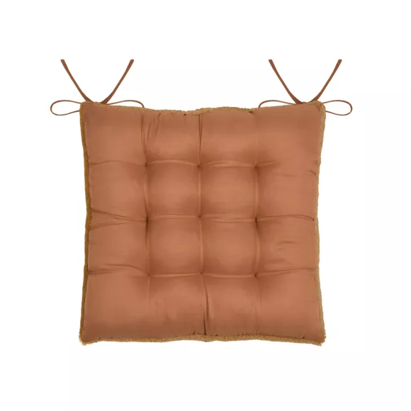 Coussin de chaise carré fausse fourrure (40 x 40 cm) Asgard Camel