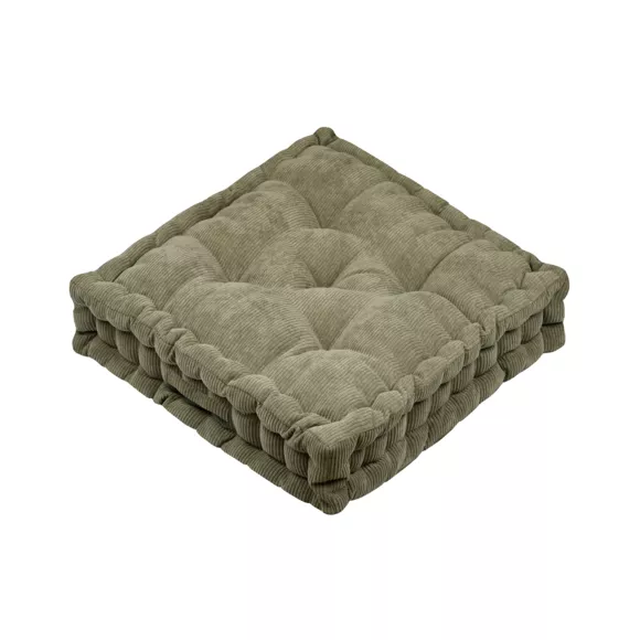 Coussin de sol carré velours (45 x 45 cm) Dandy Vert kaki