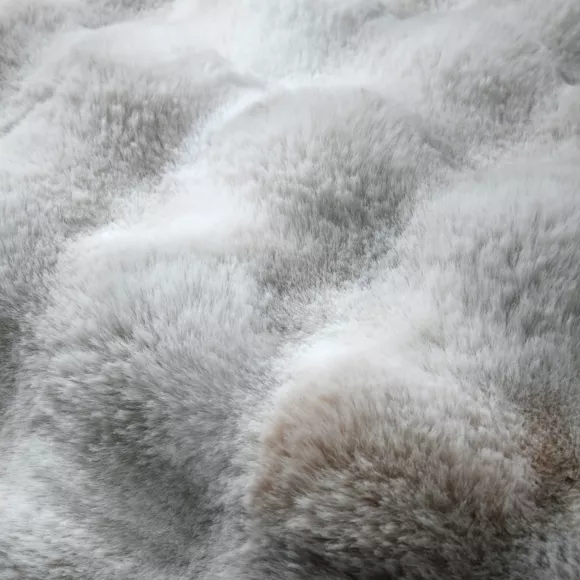 Coussin rectangulaire fausse fourrure (50 x 80 cm) Nebraska Gris perle