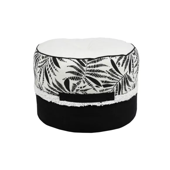 Coussin de sol rond coton haut (40 x 30 cm) Ziana Noir