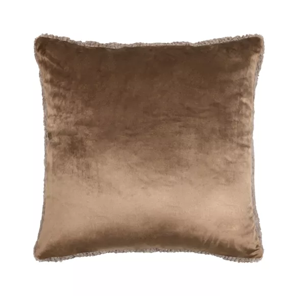 Coussin carré fausse fourrure (45 x 45 cm) Timmy Taupe