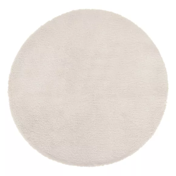 Tapete redondo de pelo sintético (80 cm) Jona Marfil