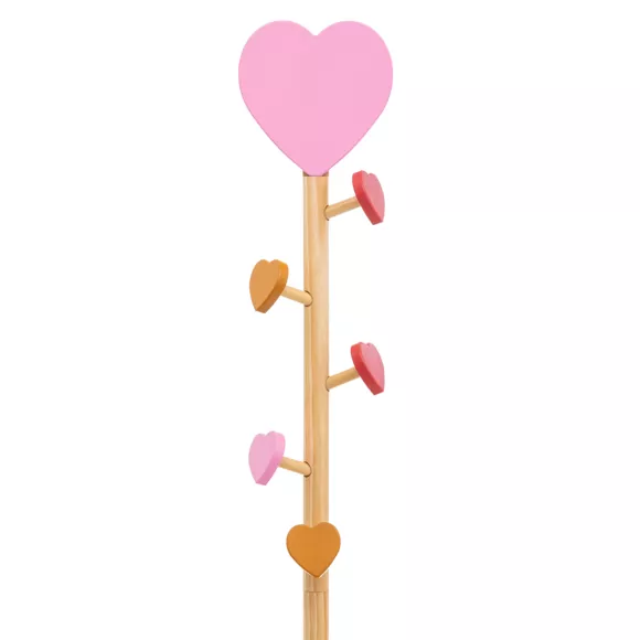 Kinder Garderobenständer Holz (H135 cm) Liebe Rosa