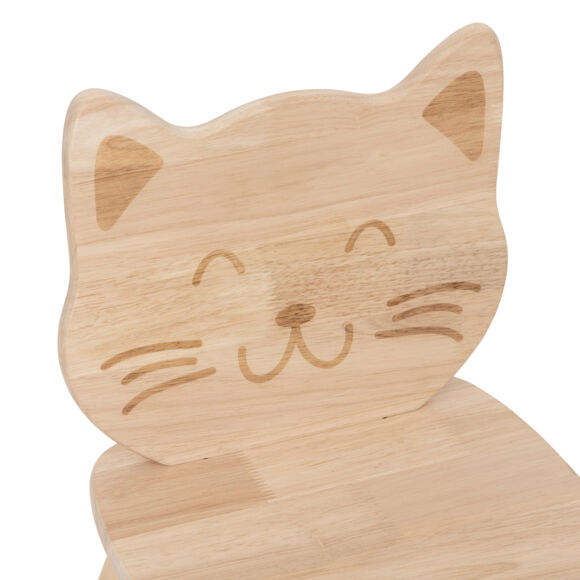 Houten kinderstoel (H50 cm) Beige kitten Pia