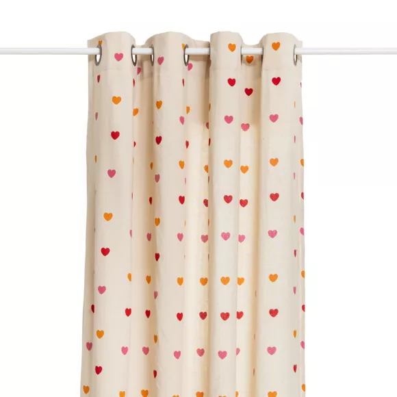 Kinder gordijn gerecycled katoen (140 x 260 cm) Liefde Multicolor
