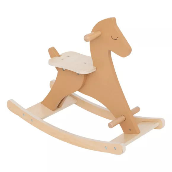 JEU BASCULE BOIS CHEVAL MARRON