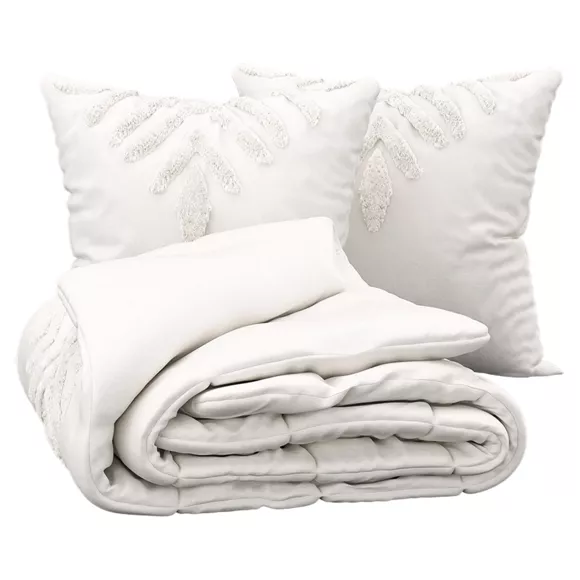 Funda nórdica y dos fundas de almohadas algodón lavado (240 x 220 cm) Inu Crudo
