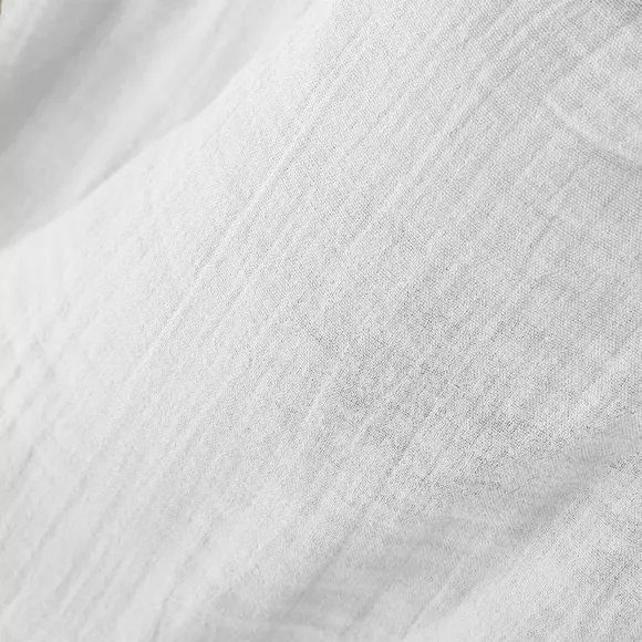 Federa rettangolare garza di cotone (70 cm) Gaïa Bianco chantilly 2