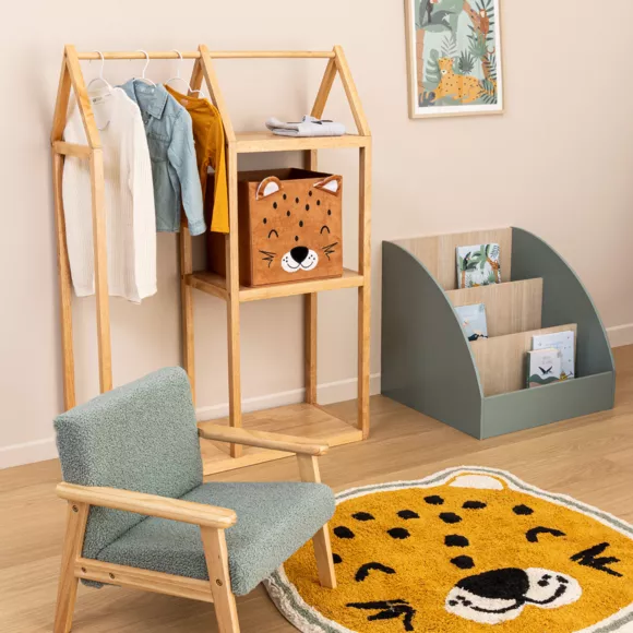 Vouwbaar fluwelen opbergmandje voor kinderen (29 x 29 cm) Léo Bruin