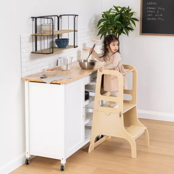 Observatietoren houten bureau (H91 cm) Alba Bruin