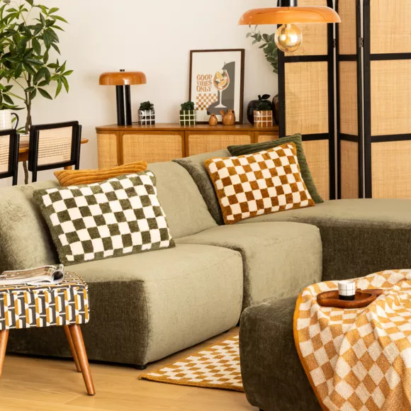 COUSS TUFT DAMIER COR KA 38X58
