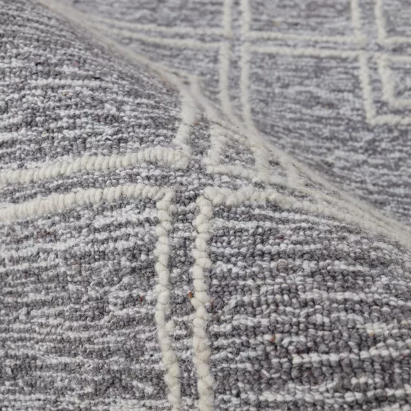 Alfombra rectangular de salón de lana tuftada (140 x 200 cm) Yutoo Gris